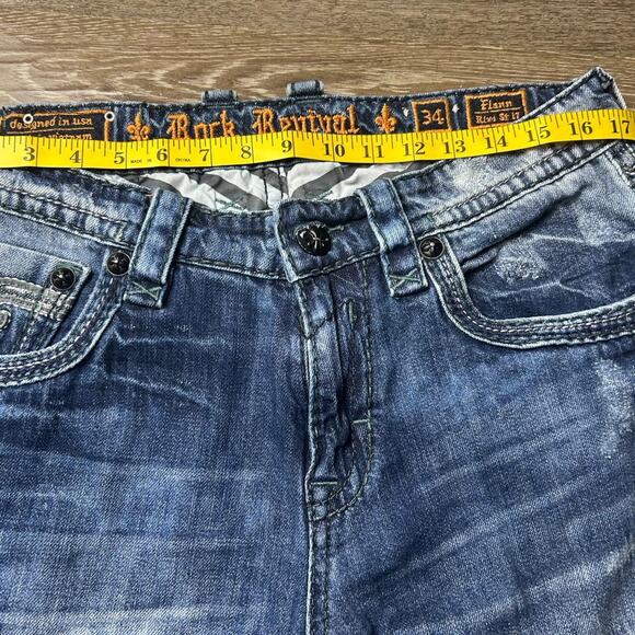 Mens blue rock revival jeans - Picture 4 of 6